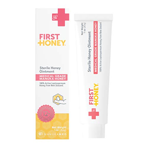Product Cover First Honey Wound Healing Ointment 0.5 oz | 100% Active Leptospermum | Fast Relief & Skin Repair | Manuka Honey from New Zealand Antibiotic Free Burn Care, Scar Gel, Dressing Aid