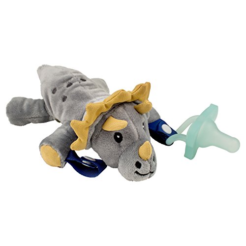 Product Cover Dr. Brown's Lovey Pacifier and Teether Holder, Triceratops with Teal, 0 Months+
