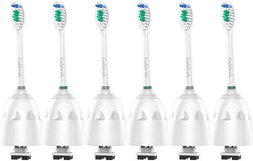Product Cover Guhiwuk Replacement brush Heads Compatible with Philips Sonicare Toothbrush E-Series HX7022/66, Fit Essence, Advance, CleanCare, Elite and Xtreme Electric Brush Handles, 6 Pack