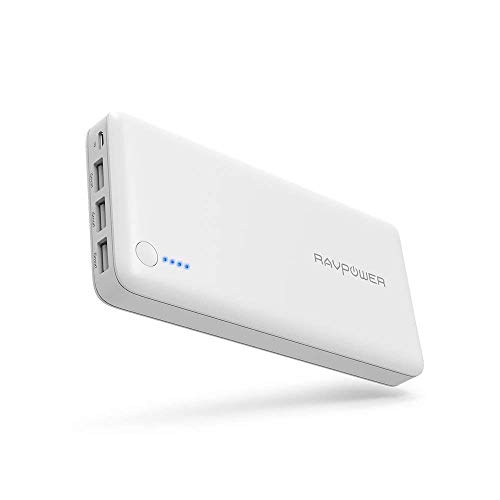 Product Cover Power Bank RAVPower 26800 Portable Charger 26800mAh Total 5.5A Output 3-Ports External Battery Packs (2.4A Input, iSmart 2.0 USB Power Pack) Portable Phone Charger Compatible with iPhone, Ipad