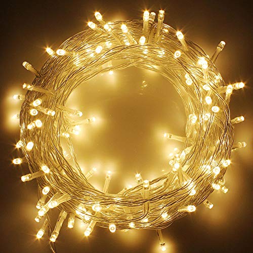 Product Cover Twinkle Star 33FT 100 LED Indoor String Lights Warm White, Plug in String Lights 8 Modes Waterproof for Indoor Outdoor Christmas Tree Wedding Party Bedroom