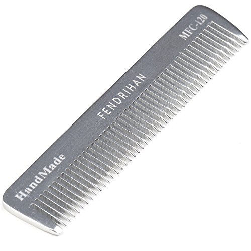 Product Cover Fendrihan Sturdy Metal Fine Tooth Barber Pocket Grooming Comb (4.6 Inches)