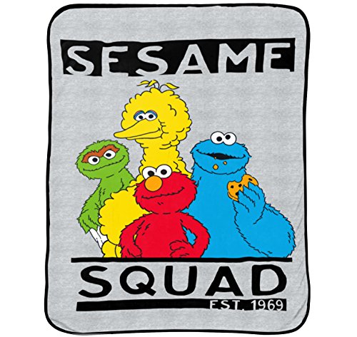 Product Cover Sesame Street Blanket - Measures 62 x 90 inches, Kids Bedding Features Big Bird, Oscar the Grouch, Cookie Monster, & Elmo - Fade Resistant Super Soft Fleece - (Official Sesame Street Product)