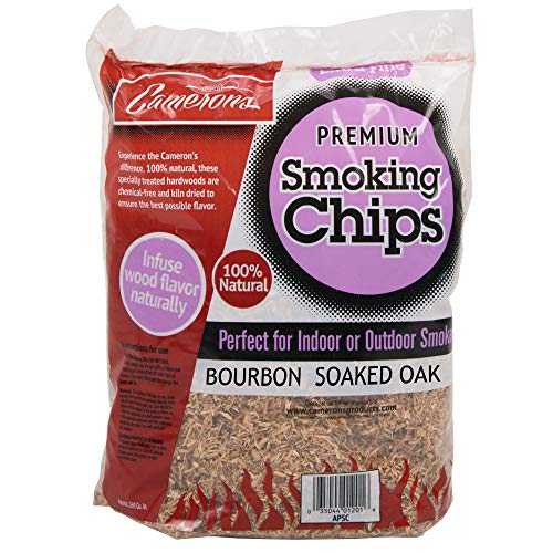 Product Cover Camerons Smoking Chips - (Bourbon Soaked Oak) Kiln Dried, 100% Natural Extra Fine Wood Smoker Sawdust Shavings - 2lb Barbecue Chips