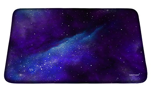 Product Cover Meffort Inc Printed Soft Floor Door Mat Carpet/Area Entry Rugs for Kitchen Dining Living Hallway Bathroom - Galaxy Universe, Large Size