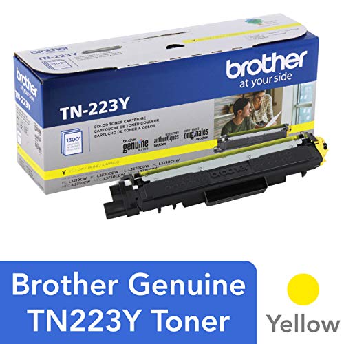 Product Cover Brother Genuine TN223Y, Standard Yield Toner Cartridge, Replacement Yellow Toner, Page Yield Up to 1,300 Pages, TN223, Amazon Dash Replenishment Cartridge