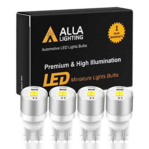 Product Cover Alla Lighting Newest 194 LED Bulbs Extremely Super Bright T10 168 W5W 2825 175 158 CANBUS Replacement 12V 1616 SMD Car License Plate Light Interior Map Dome Door Lights, 6000K Xenon White
