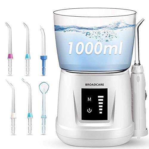 Product Cover Water Flosser with Squirt of Mixed Frequency with 1000ML Invertible Water Tank from BROADCARE for Household