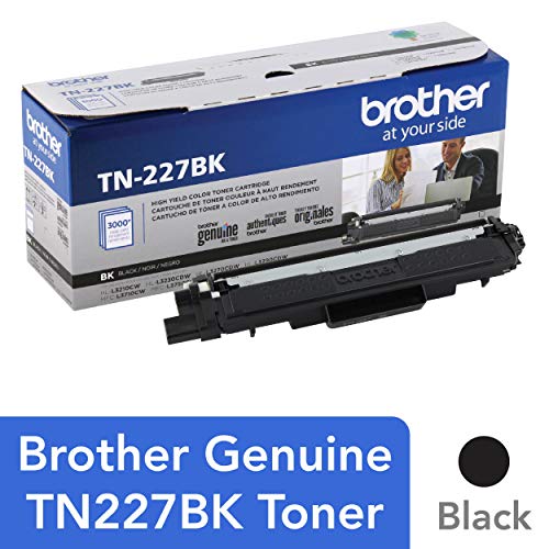 Product Cover Brother Genuine TN227, TN227BK, High Yield Toner Cartridge,  Replacement Black Toner, Page Yield Up to 3,000 Pages, TN227BK, Amazon Dash Available
