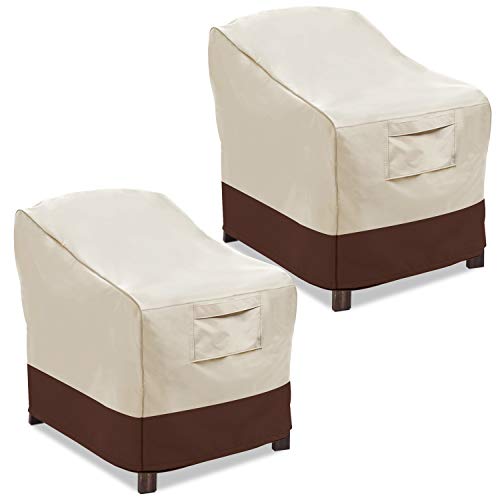Product Cover Vailge Patio Chair Covers, Lounge Deep Seat Cover, Heavy Duty and Waterproof Outdoor Lawn Patio Furniture Covers (2 Pack - Large, Beige & Brown)