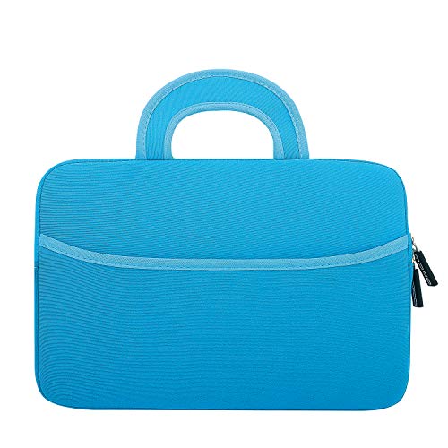 Product Cover MoKo Fire HD 10 Inch Kids Tablet Sleeve Case Bag, [Shock-Proof] Zipper Handle Pouch Portable Neoprene Case Cover for Amazon Fire HD 10 Kids Edition, Kindle Fire HD 10.1 Inch - Blue