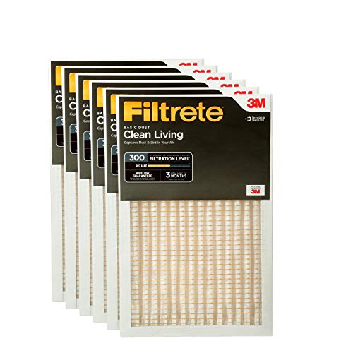 Product Cover Filtrete Clean Living Basic Dust AC Furnace Air Filter, MPR 300, 16 x 25 x 1-Inches, 6-Pack