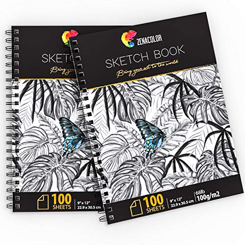 Product Cover 200 Sheets, Professional Sketch Book Set, 9