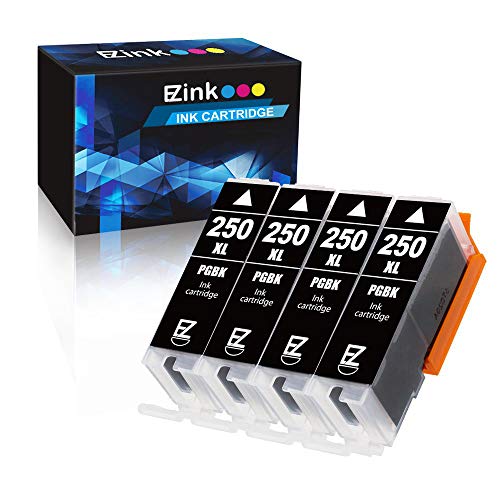 Product Cover E-Z Ink (TM) Compatible Ink Cartridge Replacement for Canon PGI-250XL PGI 250 XL to use with PIXMA MX922 MX722 MG5420 MG5520 MG5620 MG6320 MG6420 MG6620 MG7120 MG7520 iP8720 (Large Black) 4 Pack