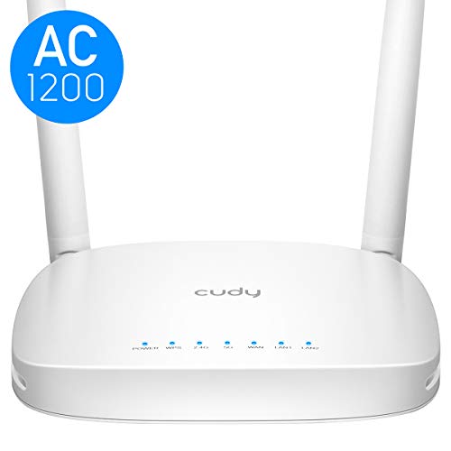 Product Cover Cudy AC1200 Dual Band Smart WiFi Router, Wireless AC 1200Mbps Router, 300 Mbps (2.4GHz)+867 Mbps (5GHz), Guest Network, QoS, Compatible with Amazon Alexa (WR1000)