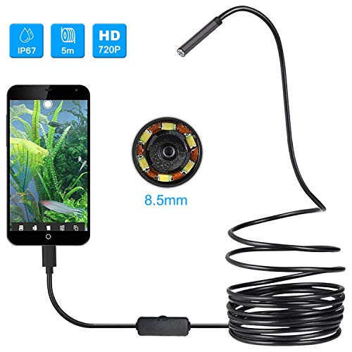 Product Cover USB Endoscope, Teslong 8.5mm Borescope Inspection Camera for Android, Windows & MacBook Device with 6 Led - (5m/16.4ft)