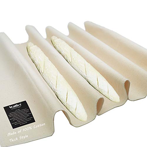 Product Cover WALFOS Professional Bakers Dough Couche - 100% Pure Cotton Pastry Proofing Cloth for Baking French Bread Baguettes Loafs - Sturdy & Thick Fabric - Perfect Size (26 x 35 inch)