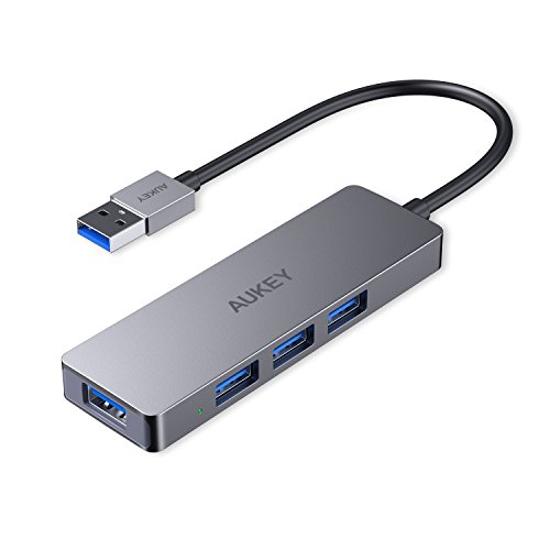 Product Cover AUKEY USB 3.0 Hub Ultra-Slim Aluminum 4-Port USB Hub 3.0 for MacBook Air, Mac Pro/Mini, Microsoft Surface Pro, Dell XPS 15 and More