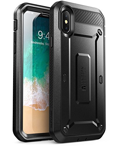 Product Cover SUPCASE [Unicorn Beetle Pro Series] Case for iPhone Xs , iPhone X , Full-Body Rugged Holster Case with Built-In Screen Protector Kickstand for iPhone X 2017 & iPhone Xs 5.8 inch 2018 Release (Black)