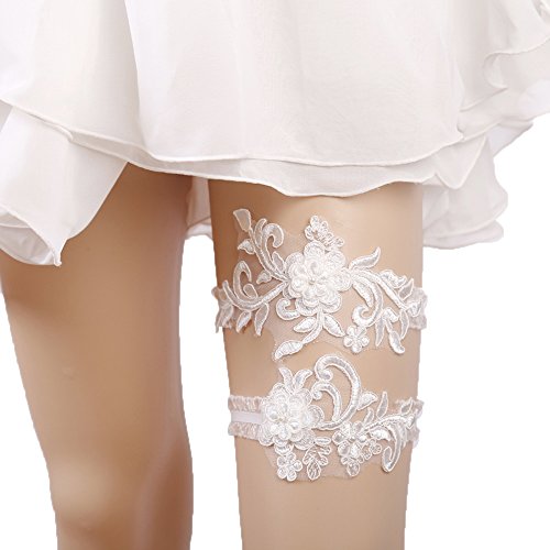 Product Cover Lace Garter Set Wedding Garter Belt Flower Floral Design Garter for Bride