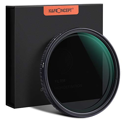 Product Cover K&F Concept 62mm Fader ND Filter Without Cross, Neutral Density Variable Filter ND2 to ND32 for Camera Lens NO X Spot,Nanotec,Ultra-Slim,Weather-Sealed