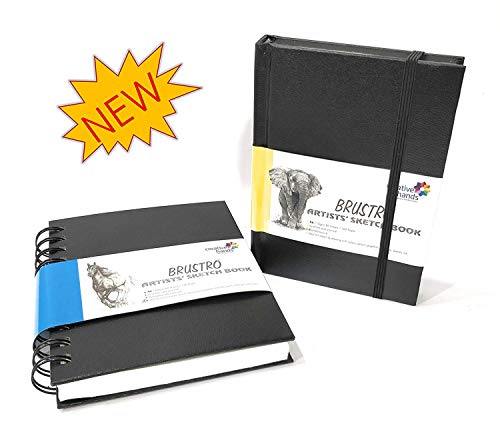 Product Cover Brustro Artists Sketchbook A6 Size Stitched Bound 160 Pages 110 GSM, and Sketchbook A6 Size WIRO Bound, 120 Pages, 160 GSM