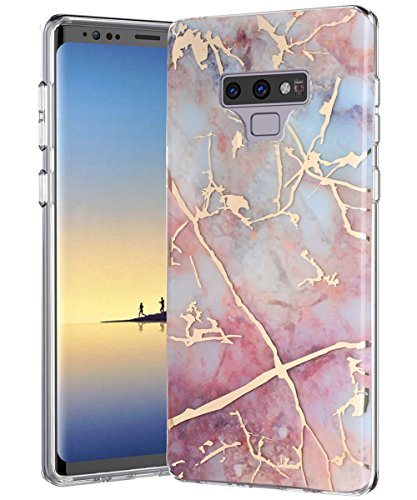Product Cover Galaxy Note 9 Case,Samsung Galaxy Note 9,Spevert Marble Pattern Hybrid Hard Back Soft TPU Raised Edge Ultra-Thin Slim Protective Case Cover for Samsung Galaxy Note 9 2018 - Colorful