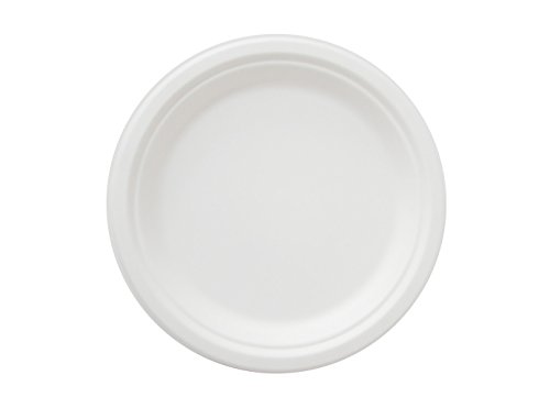 Product Cover Go-Green Eco-Friendly 100% compostable, Sugarcane Fiber, Disposable 6-Inch Plate (125)