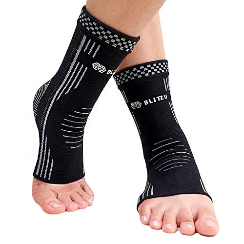 Product Cover BLITZU #1 Ankle Brace Medical Grade Plantar Fasciitis Compression Sock, Best Foot Sleeve with Arch Support, Injury Recovery, Relieve Joint Pain Eases Swelling, Heel Spurs