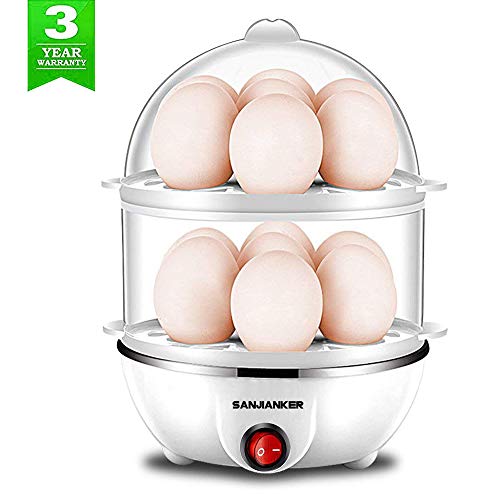Product Cover Egg Cooker,350W Electric Egg Maker,White Egg Steamer,Egg Boiler,14 Egg Capacity Egg Cooker With Automatic Shut Off