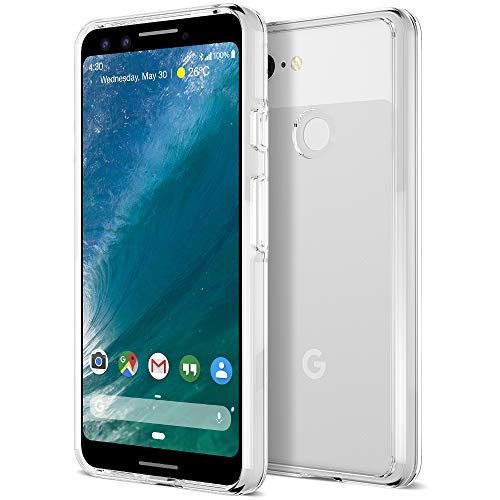 Product Cover Trianium CLARIUM Series Case Designed for Google Pixel 3 (2018) Premium Clear Hybrid Cover with Shock Absorption TPU & PC Back Reinforced Rigid Corner Cushion/Scratch Resistant - Clear