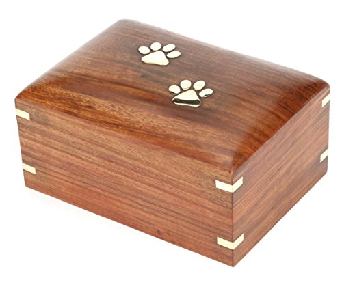 Product Cover Hind Handicrafts Rosewood Pet Urn Peaceful Pet Memorial Keepsake Urn, Photo Box Cremation Urn for Dogs,Cats, Keepsake Urns for Ashes, Wooden Box Urn (Medium : 7.5