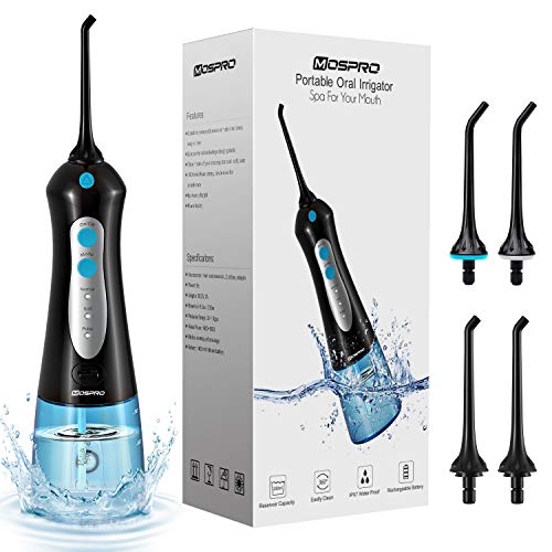 Product Cover Water Flosser Professional Cordless Dental Oral Irrigator - Portable and Rechargeable IPX7 Waterproof 3 Modes Water Flosser with Cleanable Water Tank for Home and Travel, Braces & Bridges Care