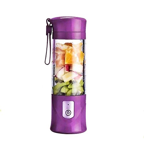 Product Cover USB Portable Juicer Cup Blender, Mini Juice Mixer with Updated 6 Blades, Fruit &Baby Food Mixing Machine with Powerful Motor,13Oz (Purple)