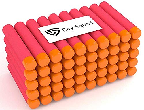 Product Cover Ray Squad Red 60-Pack Nerf Mega Set, Nerf Compatible Foam Toy Darts by, Premium Refill Bullets for N-Strike Guns, Universal Mega Pack, Firm and Safe Nerf Compatible Accessories