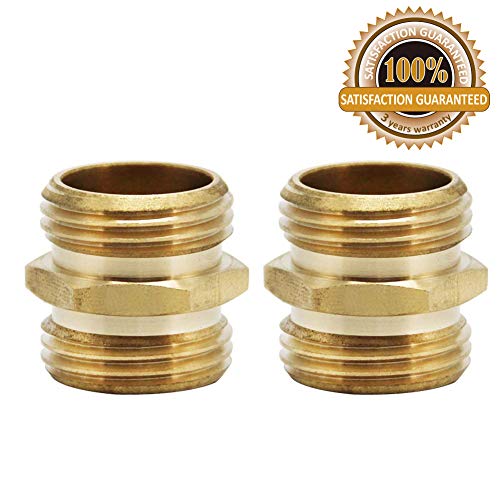 Product Cover Twinkle Star 3/4 Inch Brass Garden Hose Adapter Double Male Quick Connector, 2 Pack