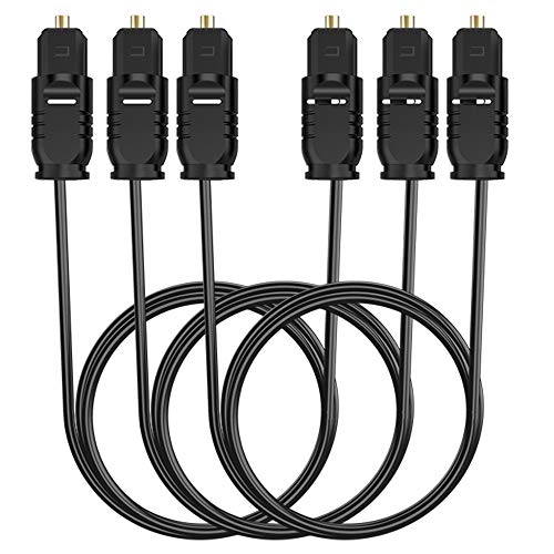 Product Cover Digital Optical Audio Cable Toslink to Toslink Digital Optical Fiber Audio Cable(6 Feet -3Pack