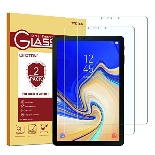 Product Cover Samsung Galaxy Tab S4 Screen Protector [2 Pack], OMOTON Tempered Glass Screen Protector for Samsung Galaxy Tab S4 10.5 inch (SM-T830 / SM-T837 / SM-T835)