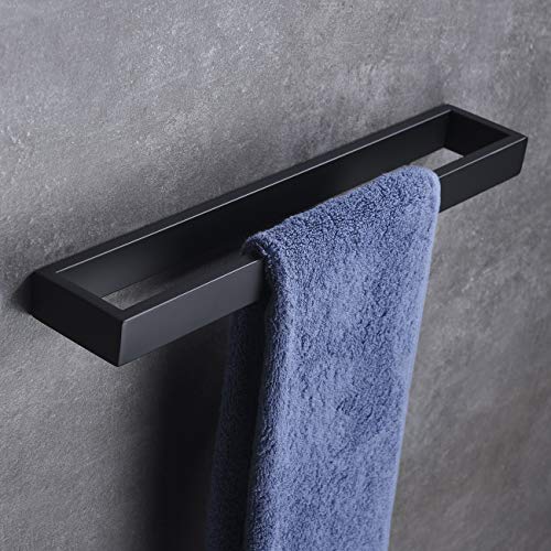 Product Cover Hoooh Matte Black Hand Towel Holder for Bathroom, 15-3/4 Inch Stainless Steel Kitchen Towel Bar Wall Mounted, D110L40-BK