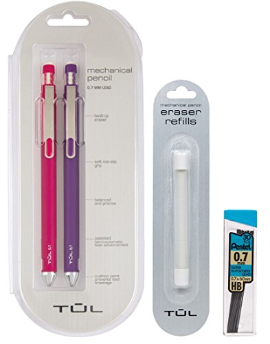 Product Cover TUL 0.7mm Pink/Purple Mechanical Pencils, Eraser Refills & Lead Refills Bundle