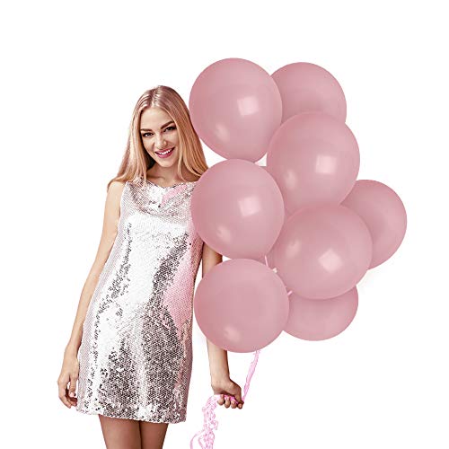 Product Cover Treasures Gifted Pale Pink Solid Latex Balloons Kit for Unicorn Birthday Girl Baby Shower Valentine Wedding Balloons Arch Engagement Party Supplies (72 Pack)