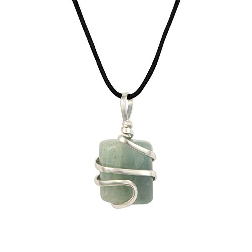 Product Cover Aquamarine Gemstone Pendant Necklace - Natural Crystal Healing | Stone of Courage | Throat Chakra & Communication Aid | Calming & Soothing Energy to Relax and Reduce Stress | Jewelry for Men & Women
