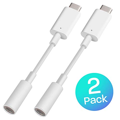 Product Cover Insten [2 Pack] USB C to 3.5mm Headphone Audio Adapter, Type C Aux Converter realtak DAC Hi-res Chipest Compatible with Google Pixel 3/2/XL iPad Pro 11