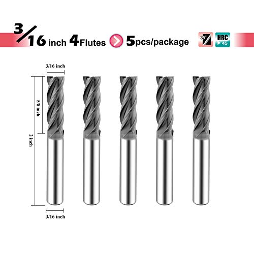 Product Cover SPEED TIGER ISE Carbide Square End Mill - Micro Grain Carbide End Mill for Alloy Steels/Hardened Steels - AlTiBN Coating - 4 Flute - ISE3/16