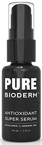 Product Cover Pure Bioderm Antioxidant Facial Serum - Vitamin C + Ferulic Acid Serum for Firmer & Radiant Skin | Gentle & Effective | Wrinkle, Dark Spot, Anti Aging Serum | Dermatologist Developed | Made In USA