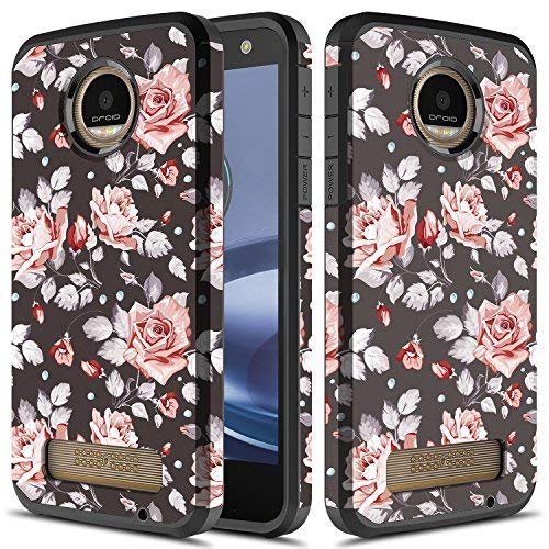 Product Cover Townshop Moto Z Play Case, Moto Z Play Droid Case, Impact Dual Layer Shockproof Bumper Case for Motorola Moto Z Play/Motorola Moto Z Play Droid - Pink Roses
