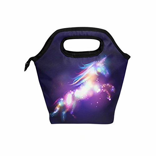 Product Cover Insulated Lunch Box Unicorn Magic with Stars Lunch Bag Large Freezable Lunch Boxes Cooler Meal Prep Lunch Tote for School Work Picnic