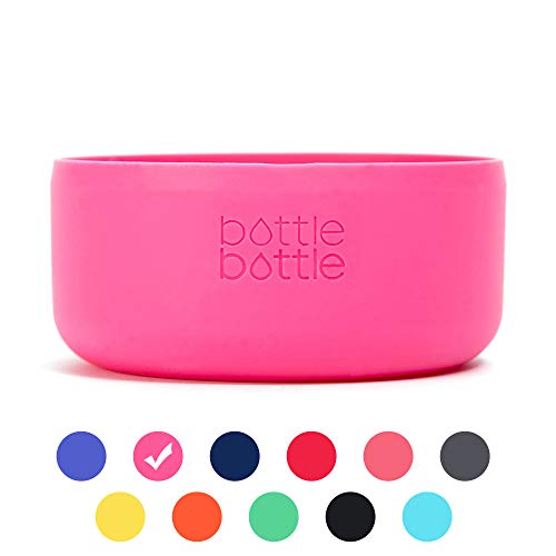 Product Cover bottlebottle Rounded Bottom Protective Silicone Sleeve for 32 and 40oz Wide Mouth Water Bottle, BPA Free Anti-Slip Bottom Cover, Portable Travel Pet Bowl for Dog Cat Food Water Feeding