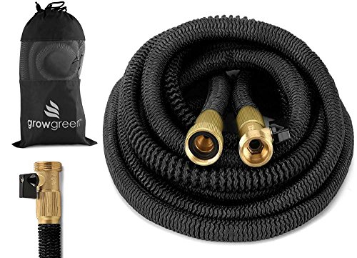 Product Cover GrowGreen Heavy Duty Expandable Hose Set, Strongest Garden Hose On Earth. with All Solid Brass Connector + Storage Sack, 2019 Improved Design (75 Feet)