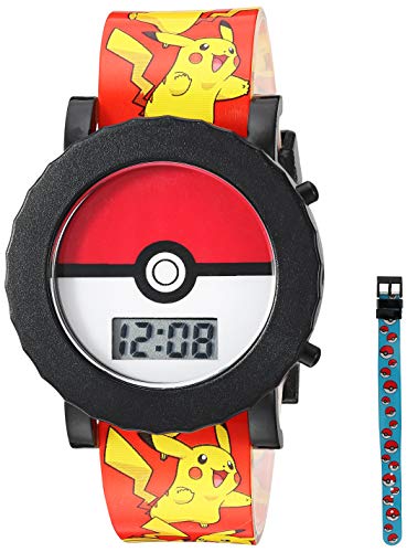 Product Cover Pokemon Boys' Quartz Watch with Plastic Strap, red, 18 (Model: POK4049)